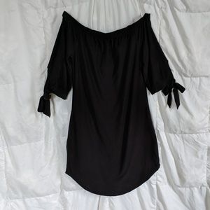 Off the shoulder black dress